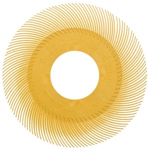 Perie radială Scotch-Brite™ BB-ZB, 152 mm x 11,11 mm x 25,4 mm, P80, galben, tip C, cu adaptor - 7100138300